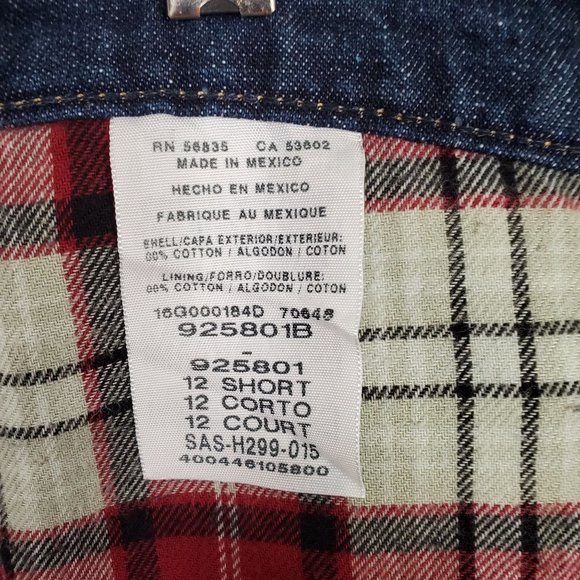Cabela's Womens Size 12 Short Jeans Plaid Flannel Lined Denim - Picture 6 of 13